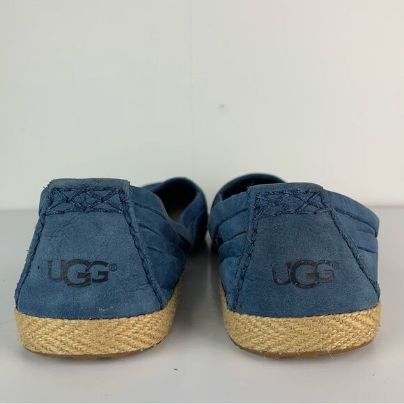 UGG Women’s blue nubuck leather tippie Acapulco flat slip on shoes size 10 - Picture 5 of 8